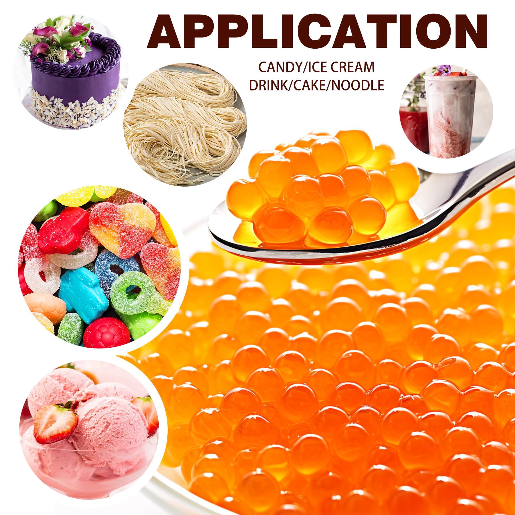Sodium alginate powder for desserts and ice cream textures