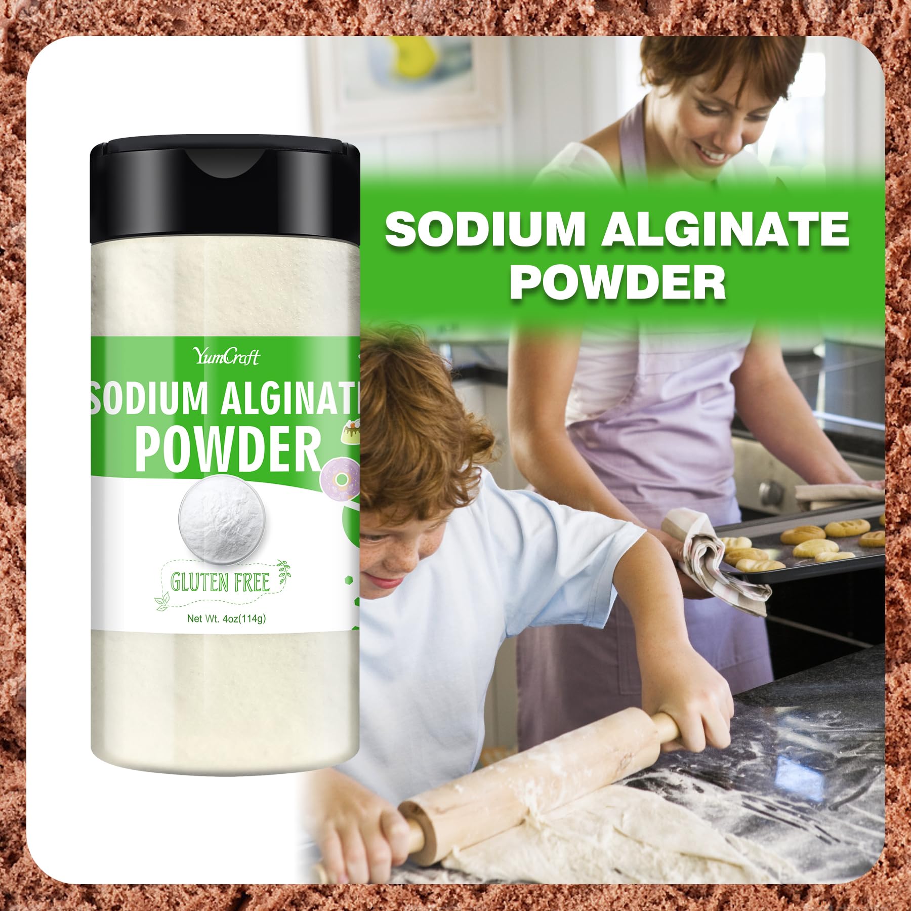 Sodium alginate powder used as vegan stabilizer