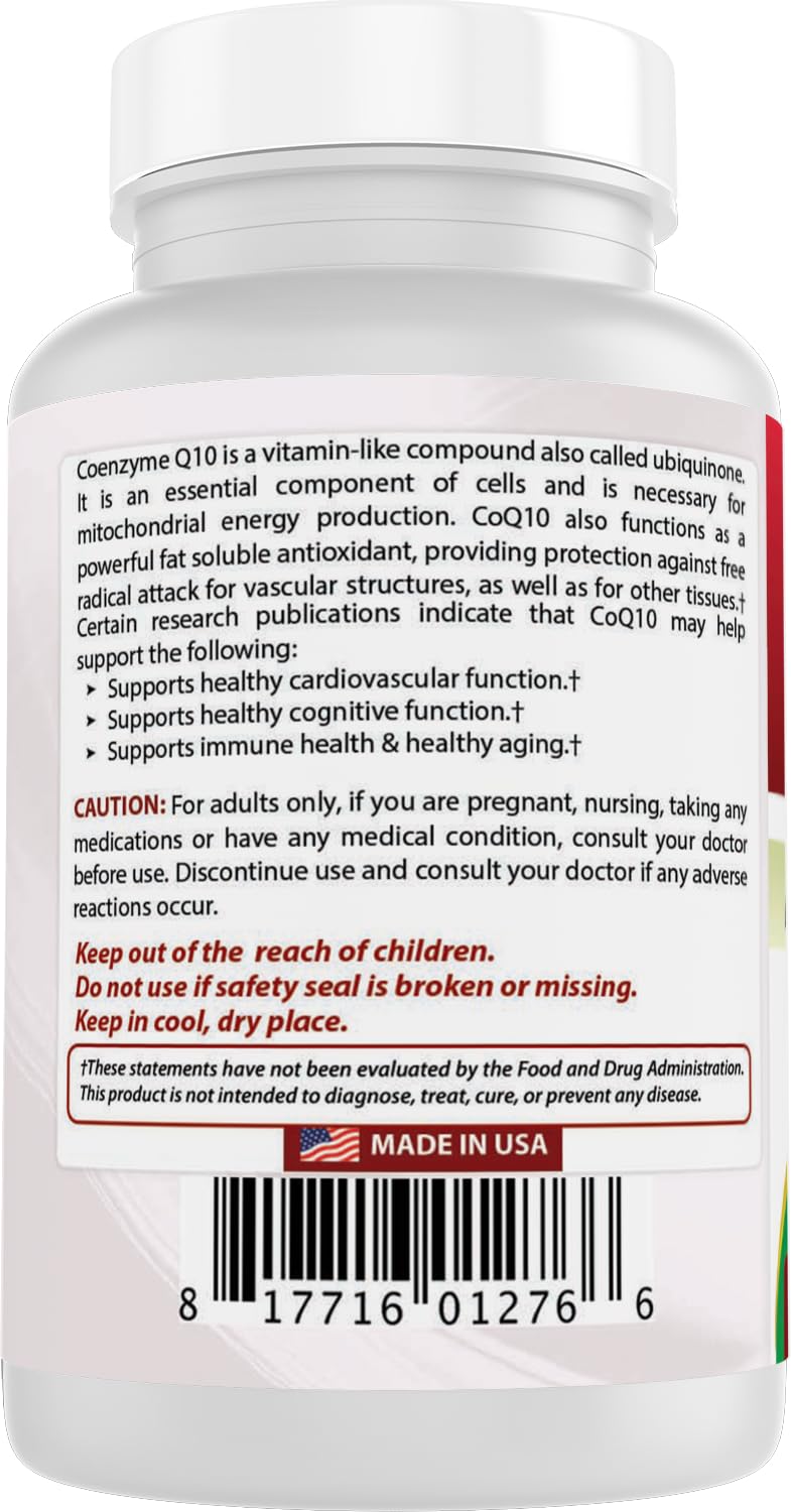 Sodium-free COQ10 packaging and label