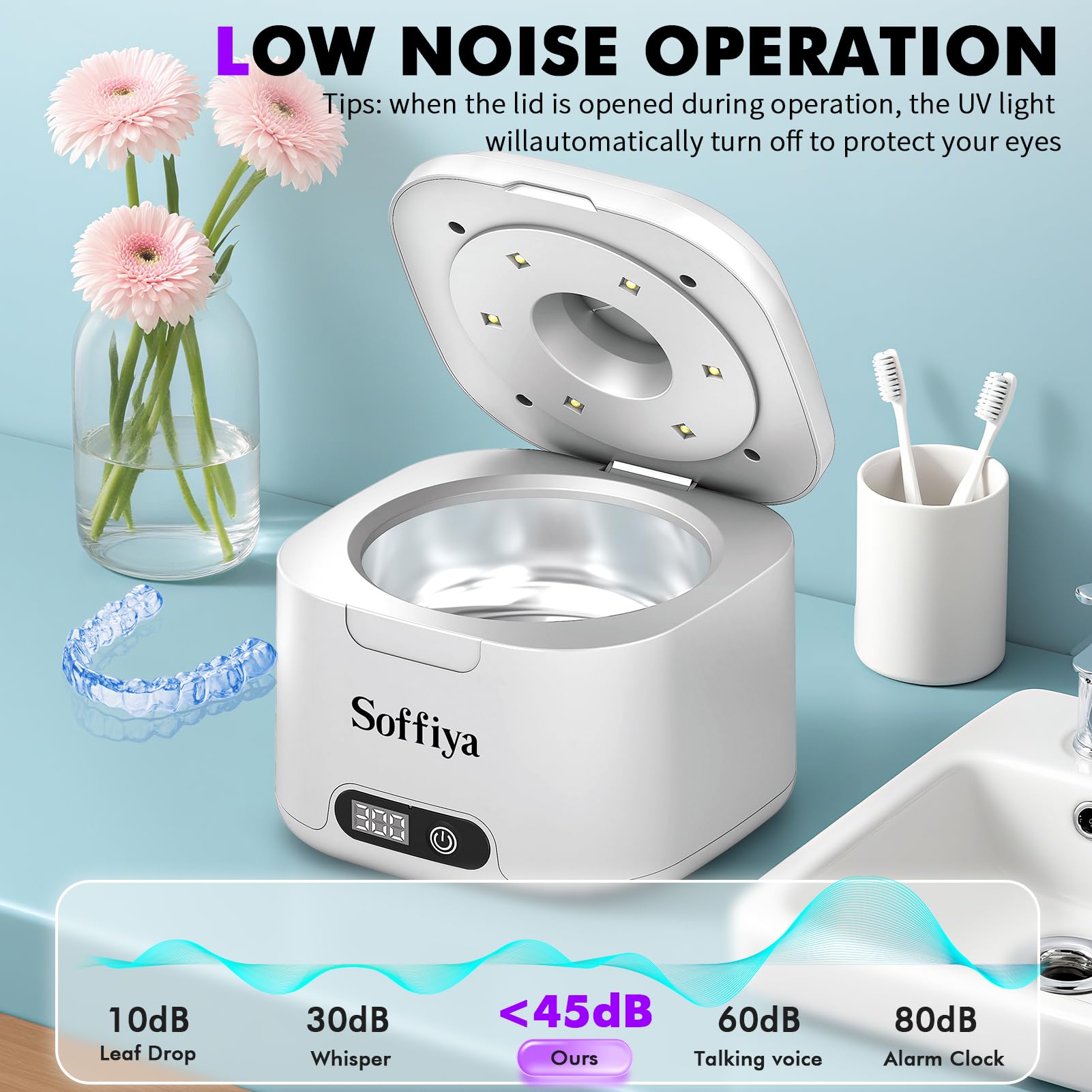 Portable denture cleaner ideal for travel and gifting