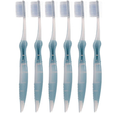 SoFresh flossing toothbrush, adult size, blue, soft-bristled with soft grip handle