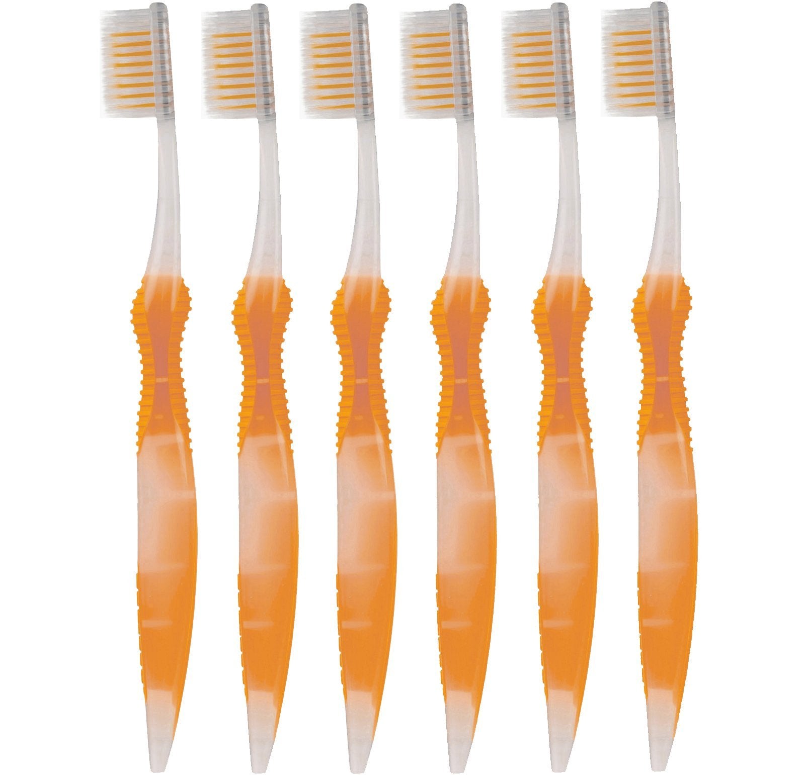 SoFresh Flossing Toothbrush Orange - Adult Size - 6-Piece Set with Soft Bristles