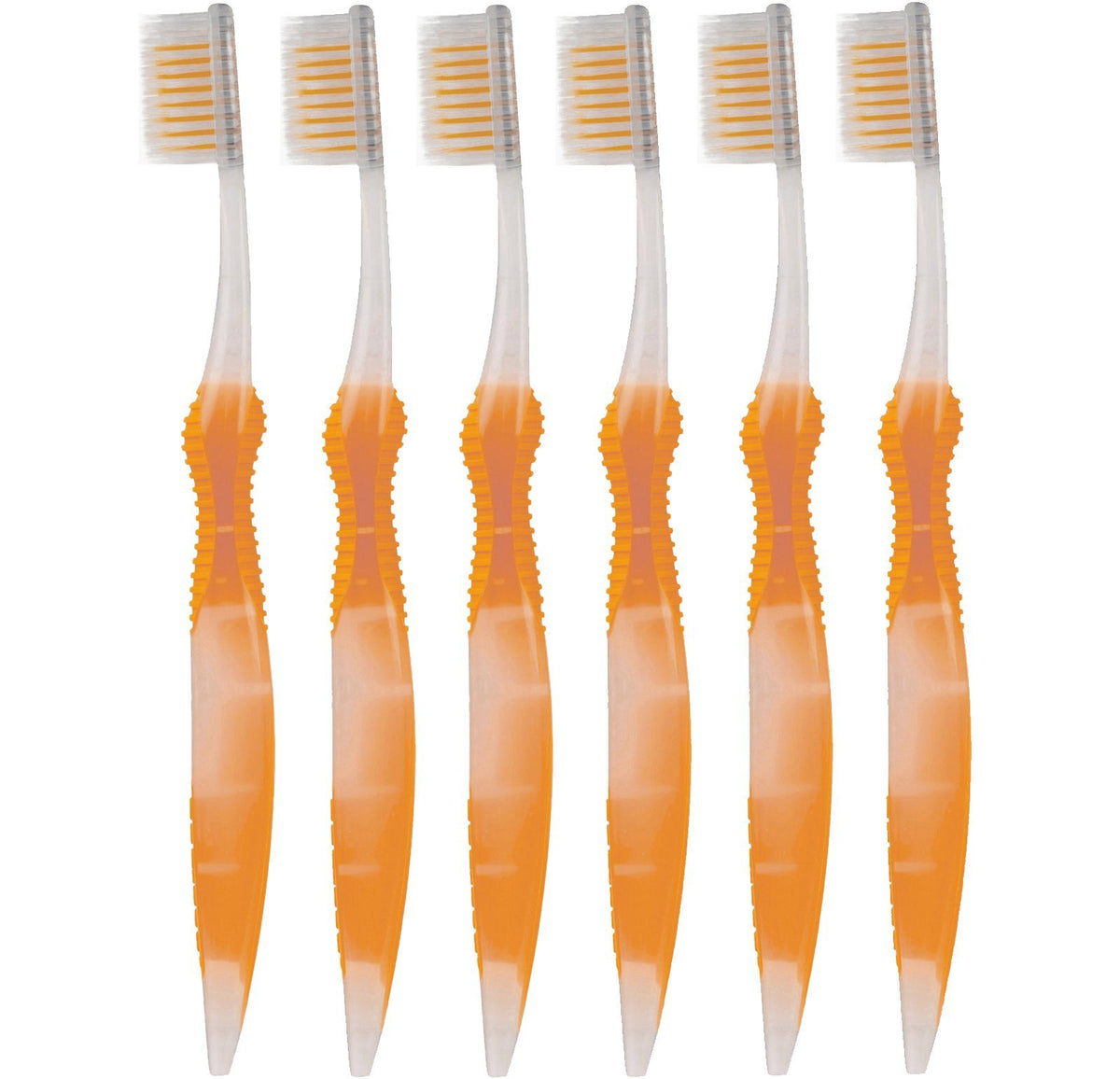 SoFresh Flossing Toothbrush Orange - Adult Size - 6-Piece Set with Soft Bristles
