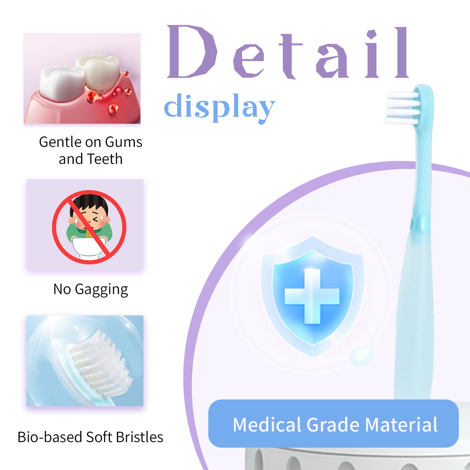 Soft-bristle brush with airbag design