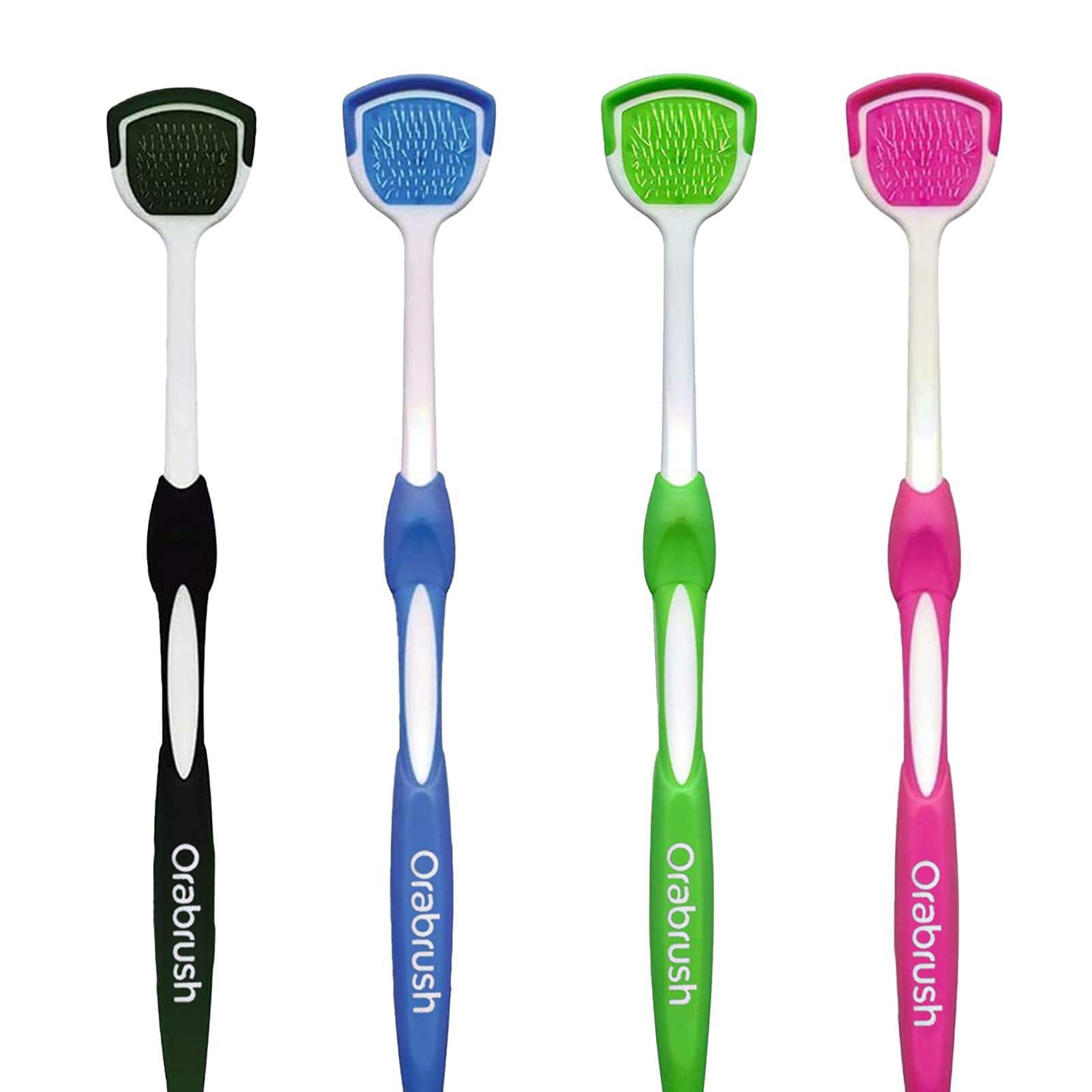 Soft bristles tongue brush for Orabrush - angled close-up