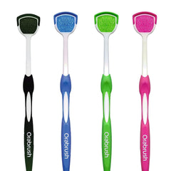 Soft bristles tongue brush for Orabrush - angled close-up