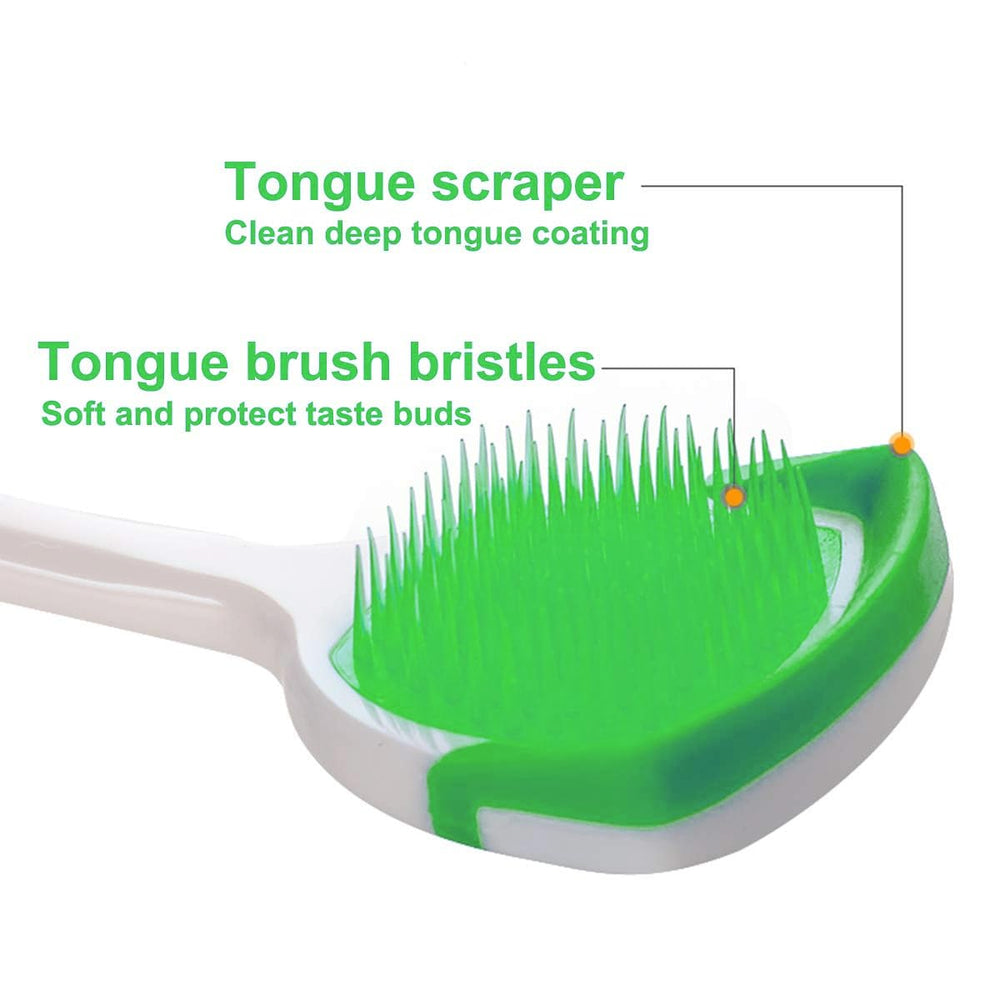 Dual-action micro-bristles on tongue brush