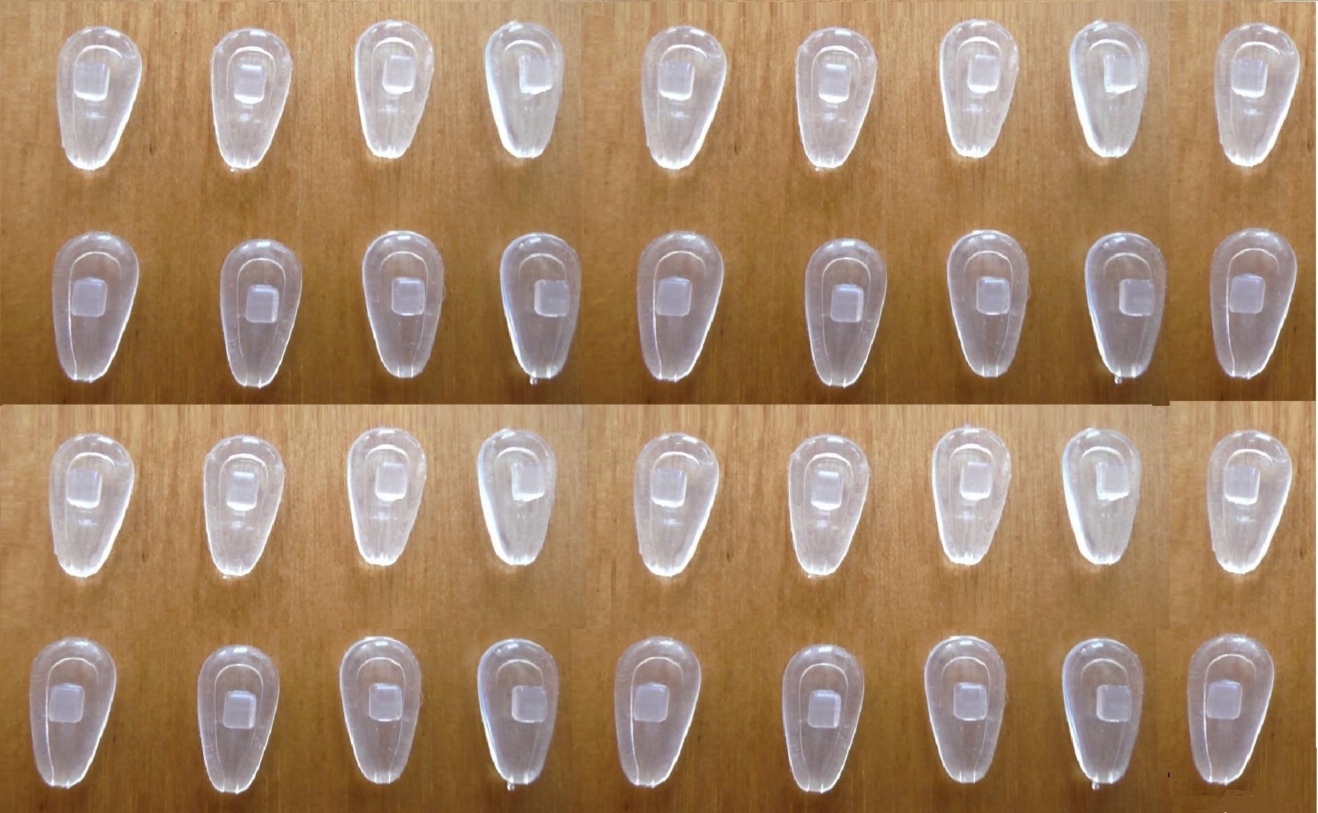 Close-up of soft silicone eyeglasses nose pads with air chamber