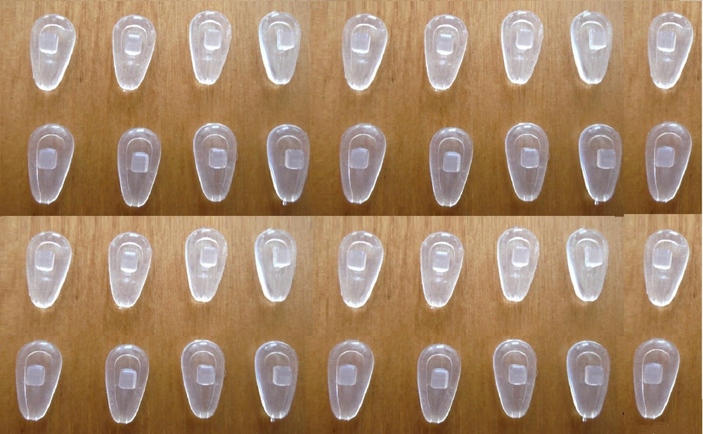 Close-up of soft silicone eyeglasses nose pads with air chamber