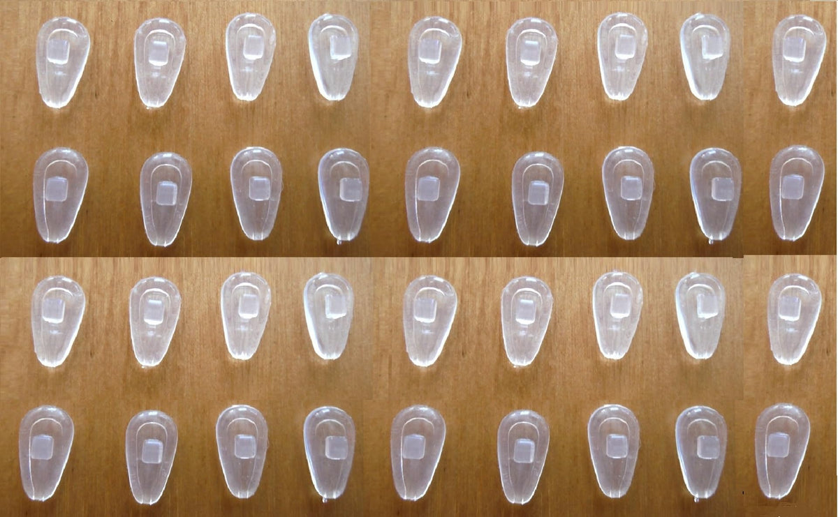 Close-up of soft silicone eyeglasses nose pads with air chamber