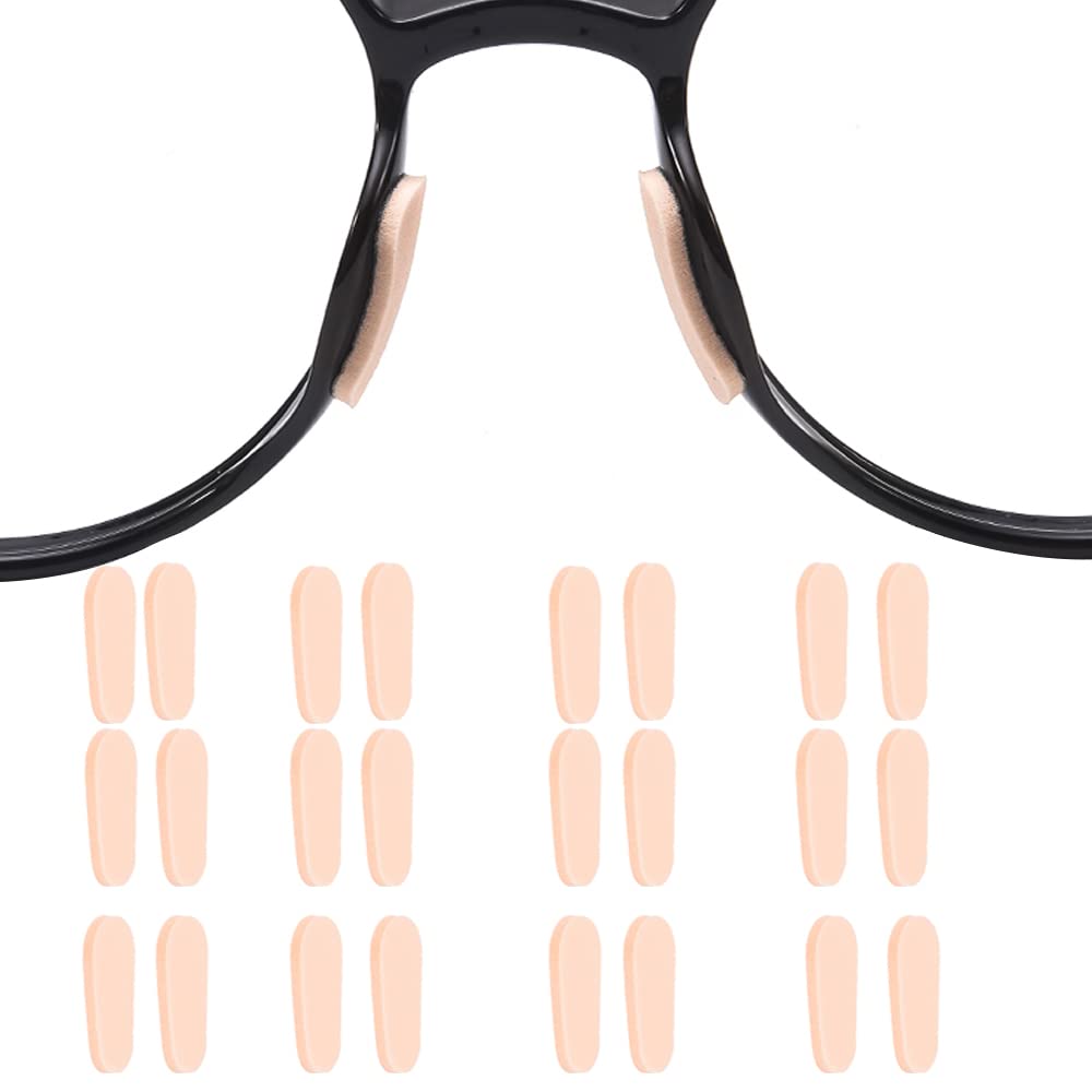 Close-up of soft foam nose pad attached to eyeglasses frame