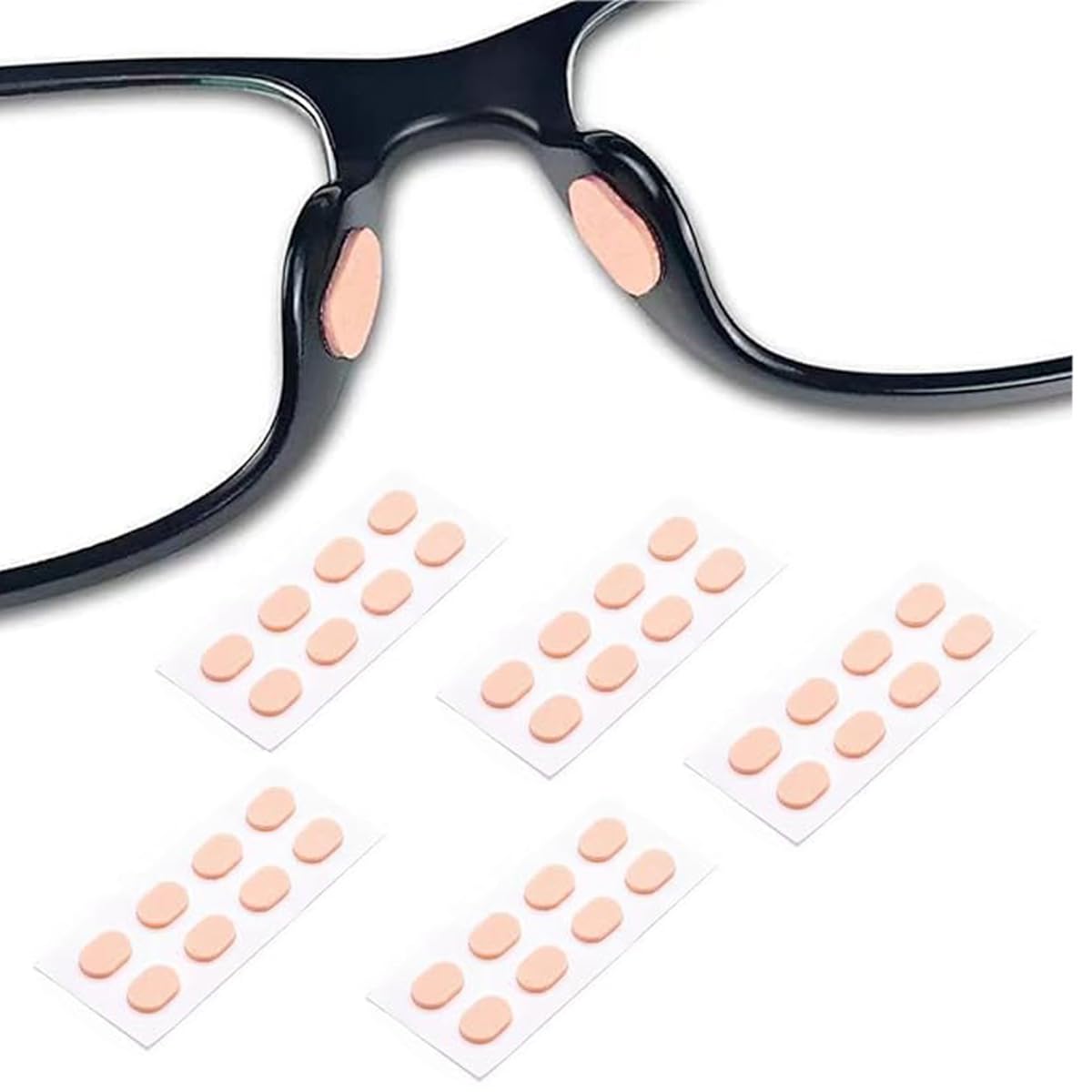 Soft foam eyeglass nose pads with self-adhesive backing