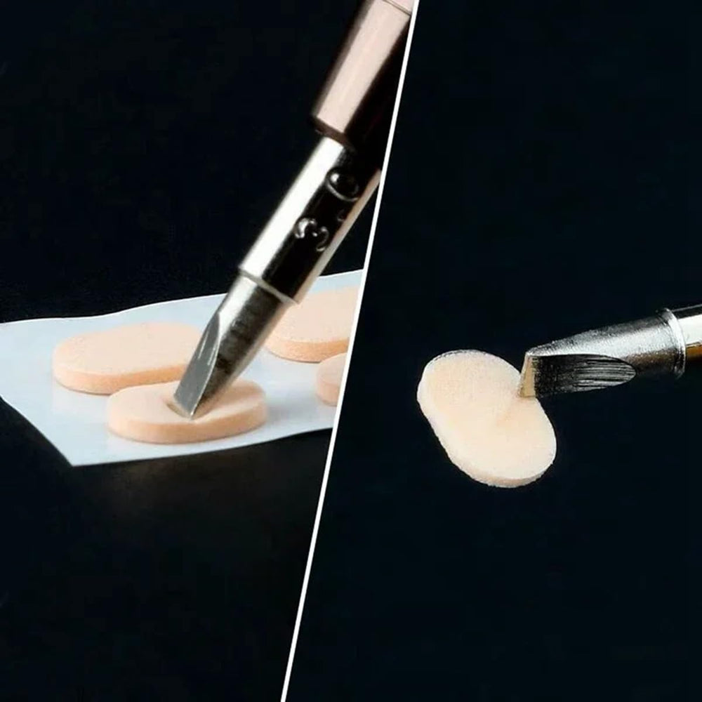 Self-adhesive foam nose pads applied to glasses