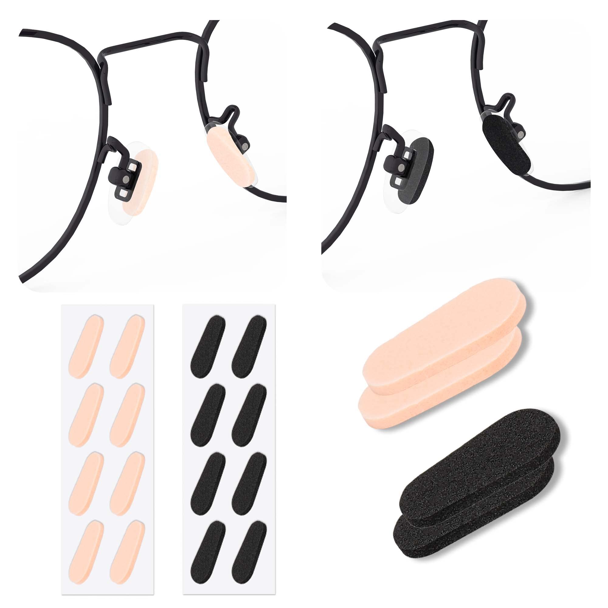 Soft foam nose pads 1mm thick, black, oval shape