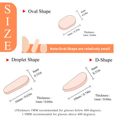 Soft foam nose pads 1mm thick, nude, oval shape