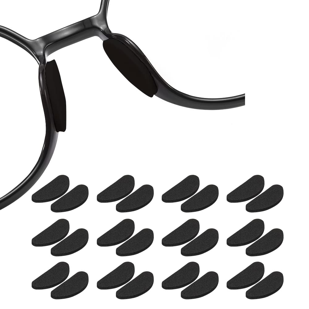 Self-adhesive soft foam nose pads in black for eyeglasses