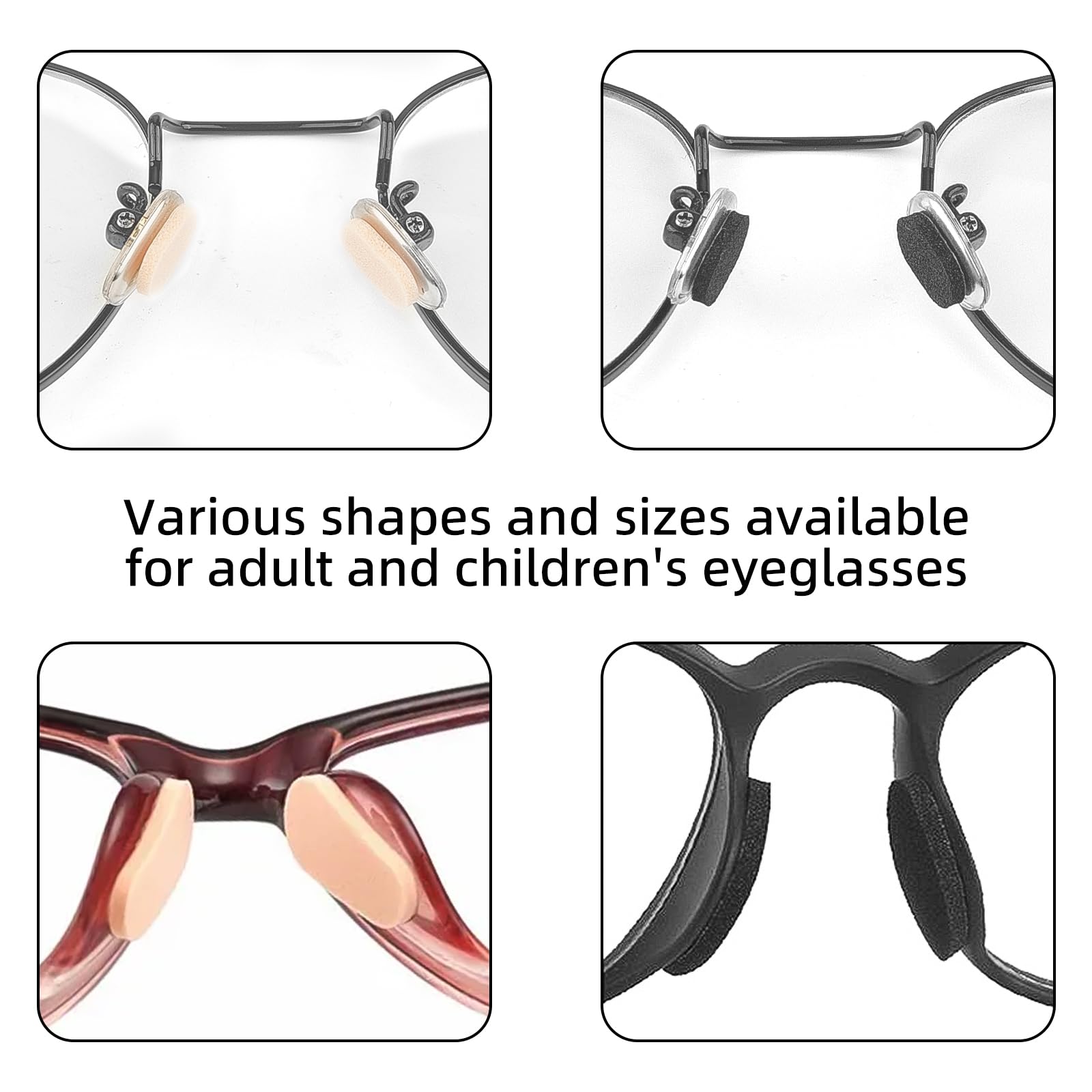 D-shaped skin-colored soft foam eyeglass nose pad