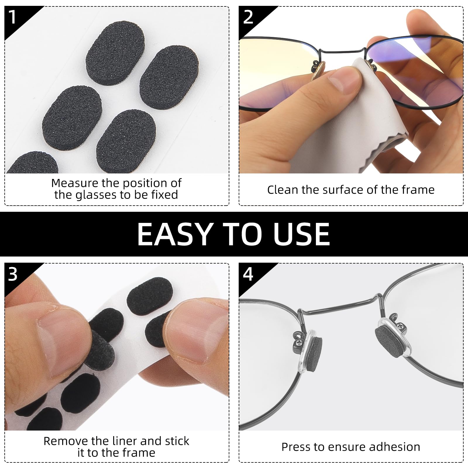 Teardrop-shaped skin-colored soft foam eyeglass nose pad