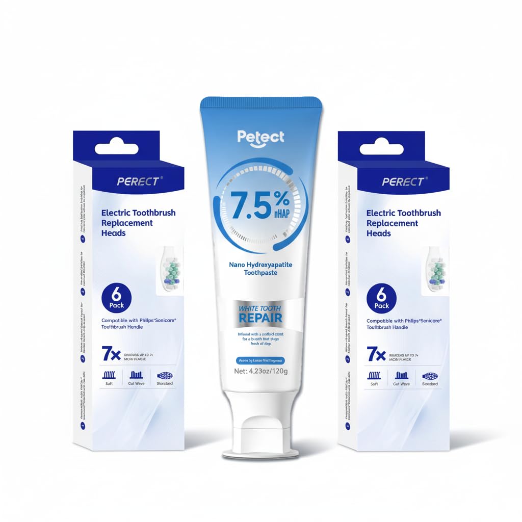 Soft replacement toothbrush heads 12-pack for Philips Sonicare - front view