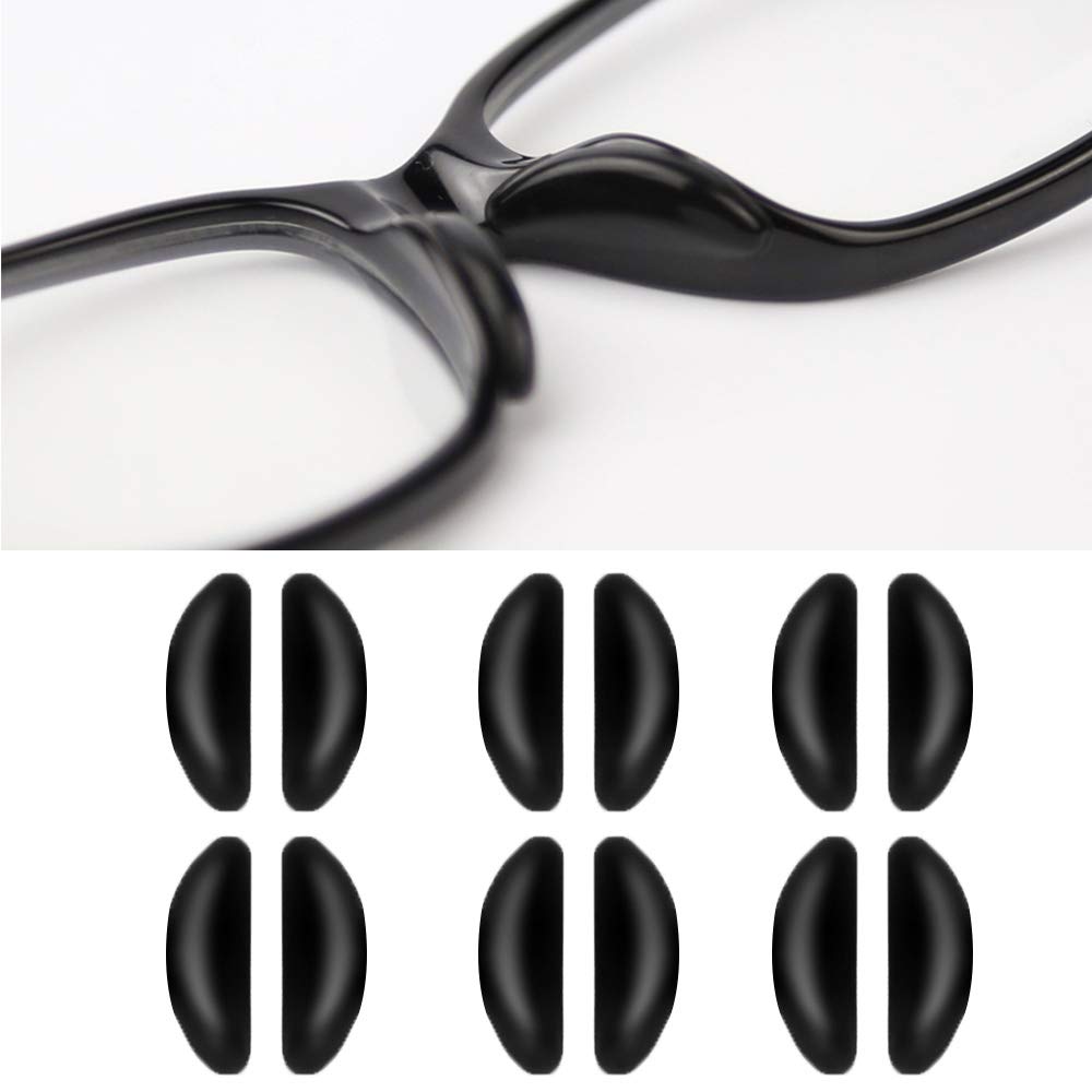 Soft silicone adhesive eyeglass nose pads 1.8mm thickness, front view