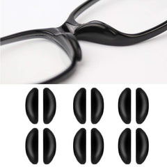 Soft silicone adhesive eyeglass nose pads 1.8mm thickness, front view