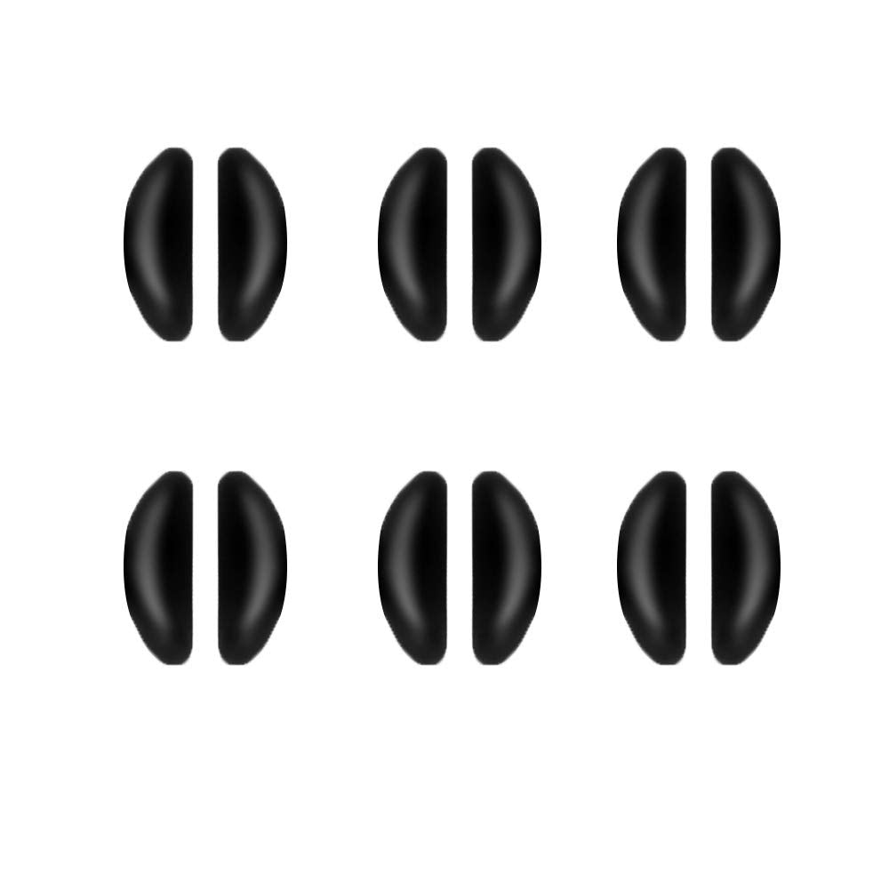 Anti-slip nose pads attached to eyeglasses side view