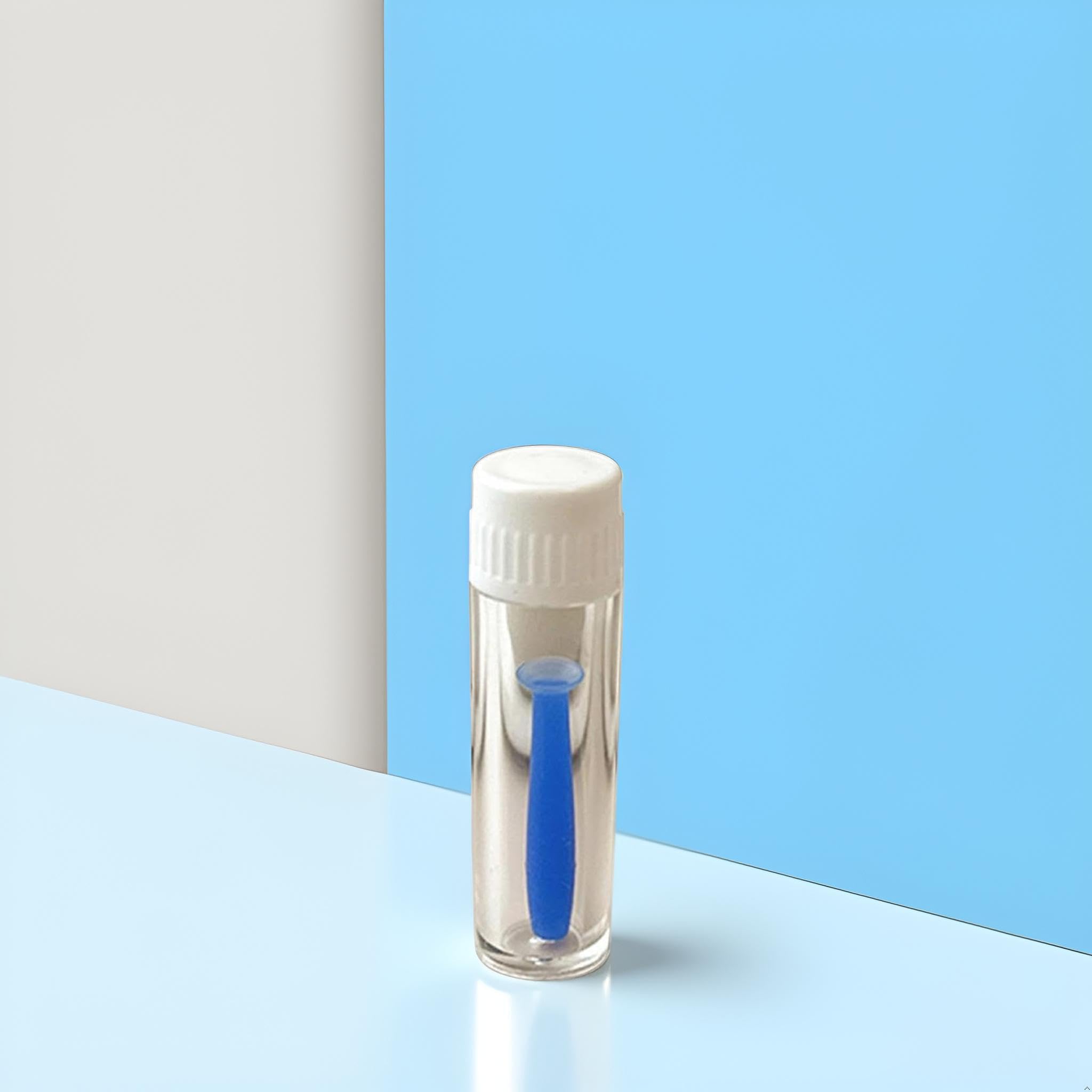 Travel-friendly portable contact lens applicator in use