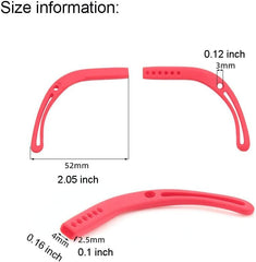 Close-up of soft silicone temple end tip and ear cushion