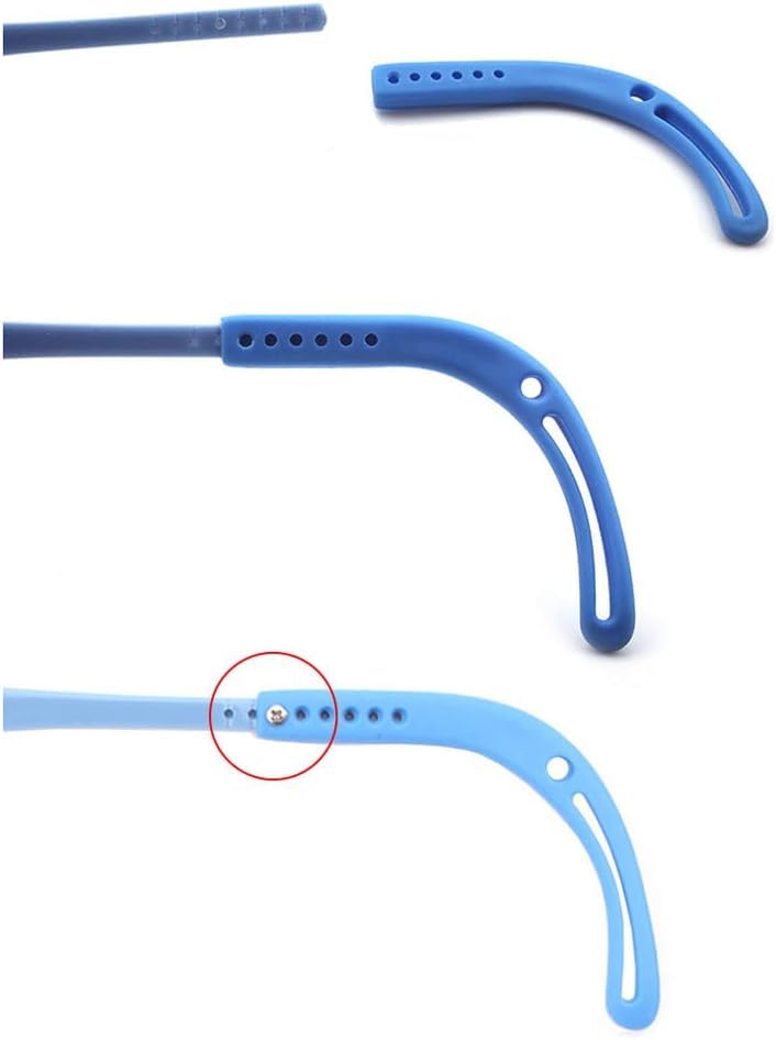 Replacement temple arms attached to glasses showing comfortable fit