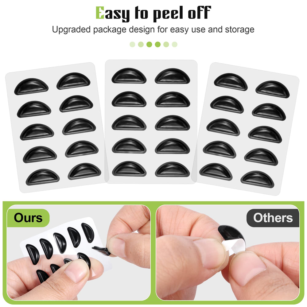 Close-up of soft silicone eyeglass nose pads