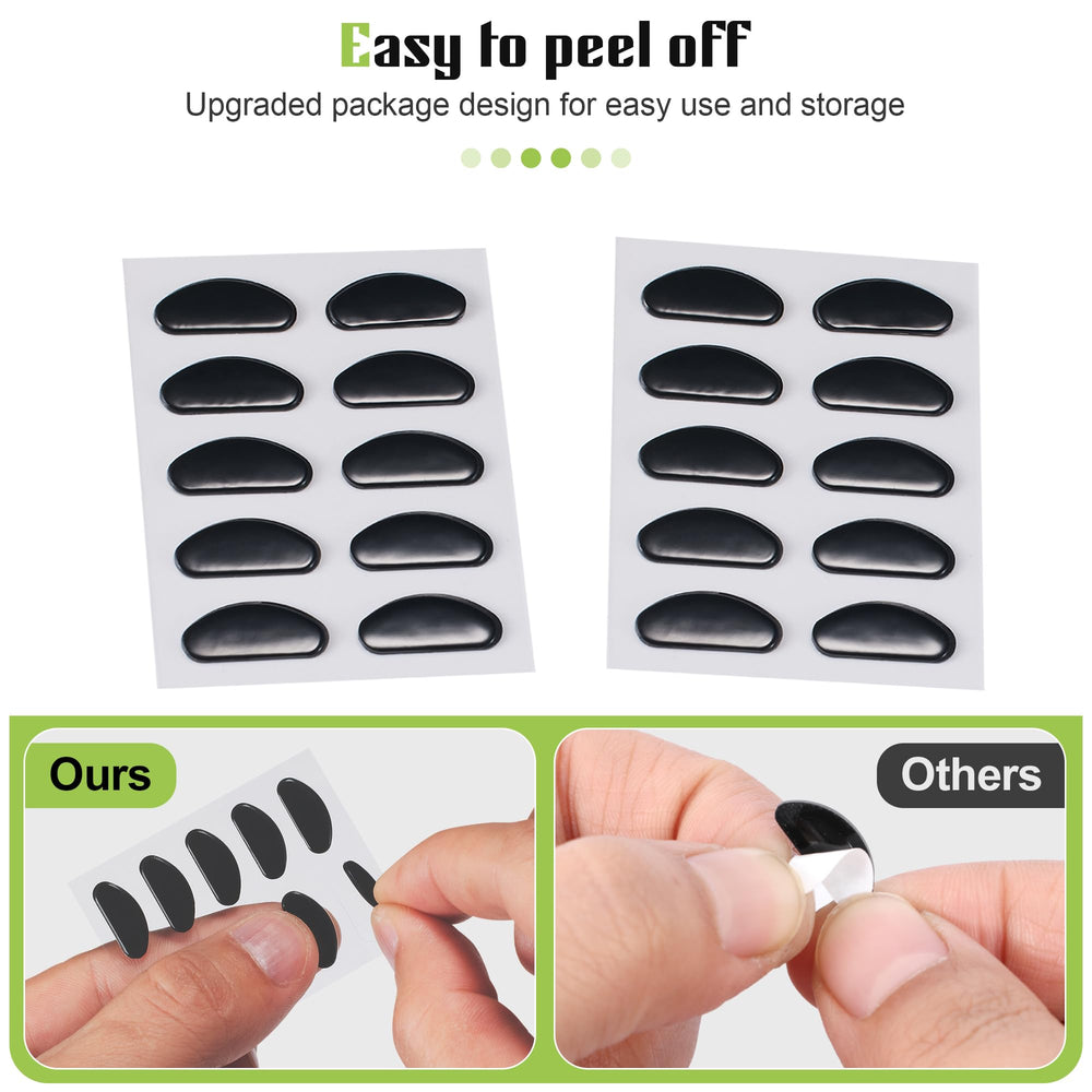 Soft silicone nose pads for comfortable wear
