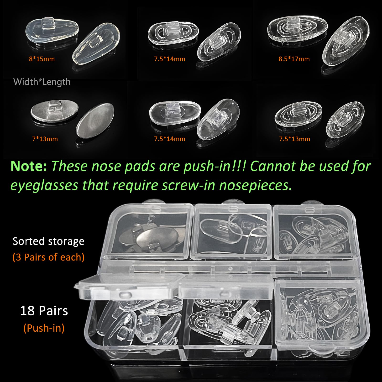 Soft silicone eyeglass nose pads