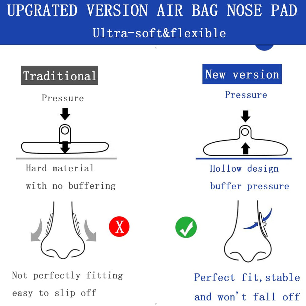 Soft clear silicone nose pads for anti-slip comfort