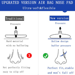Soft clear silicone nose pads for anti-slip comfort
