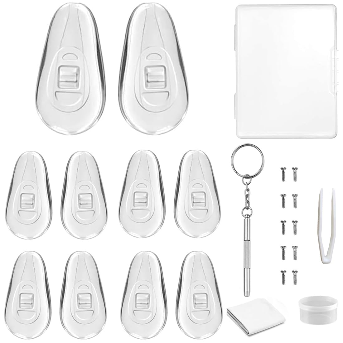 Soft silicone nose pads for eyeglasses with 5 pairs included