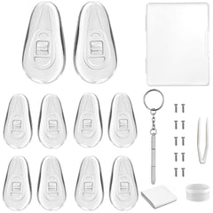 Soft silicone nose pads for eyeglasses with 5 pairs included