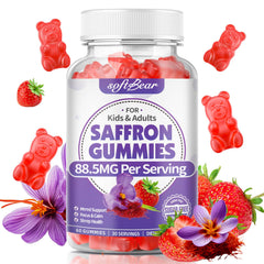 SoftBear saffron gummies strawberry flavor bottle 60 count