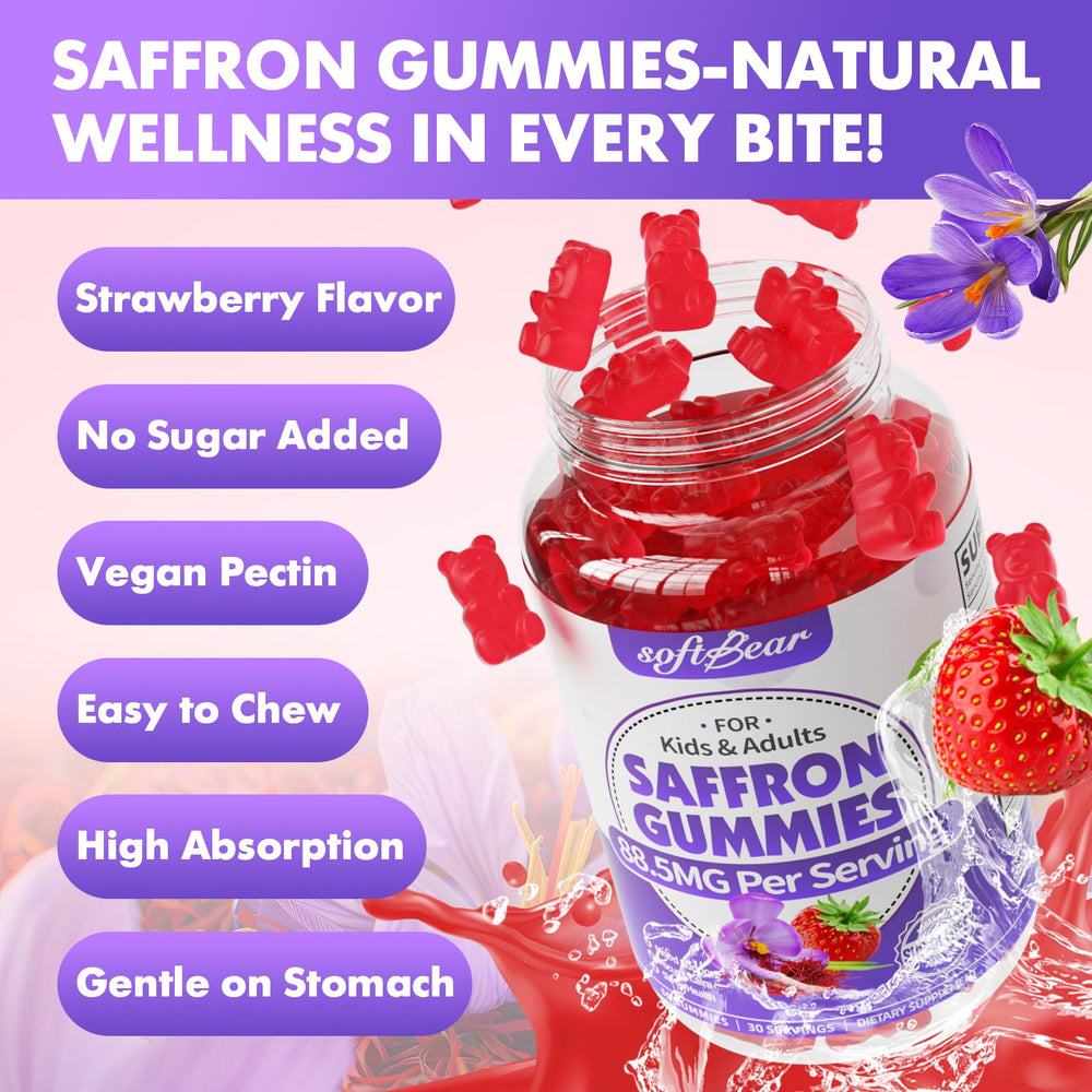 Child and adult taking Softbear Saffron Gummies