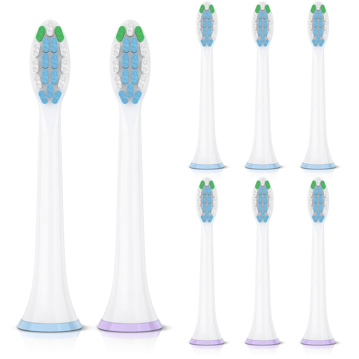 SOFUSHONG 8-pack Philips Sonicare replacement heads compatible with C1/C2/C3/A3/G2/G3/W3