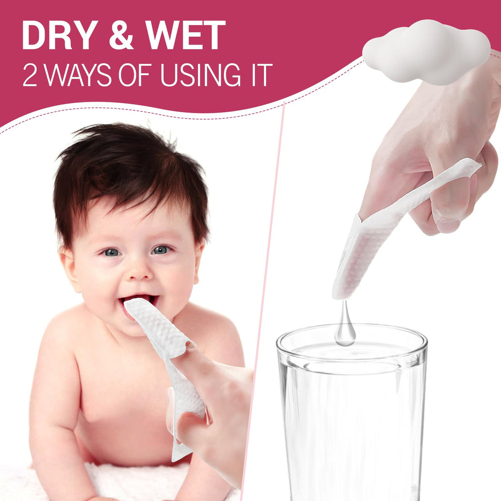 Individually wrapped tongue cleaning wipes inside box