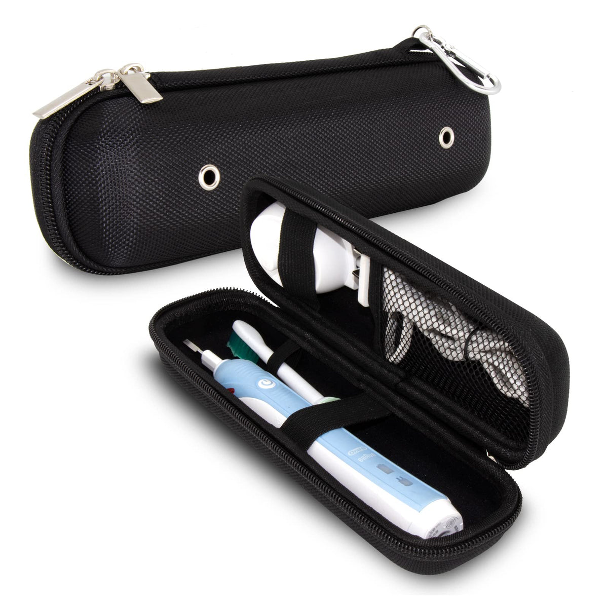 Soicpic black electric toothbrush travel case exterior