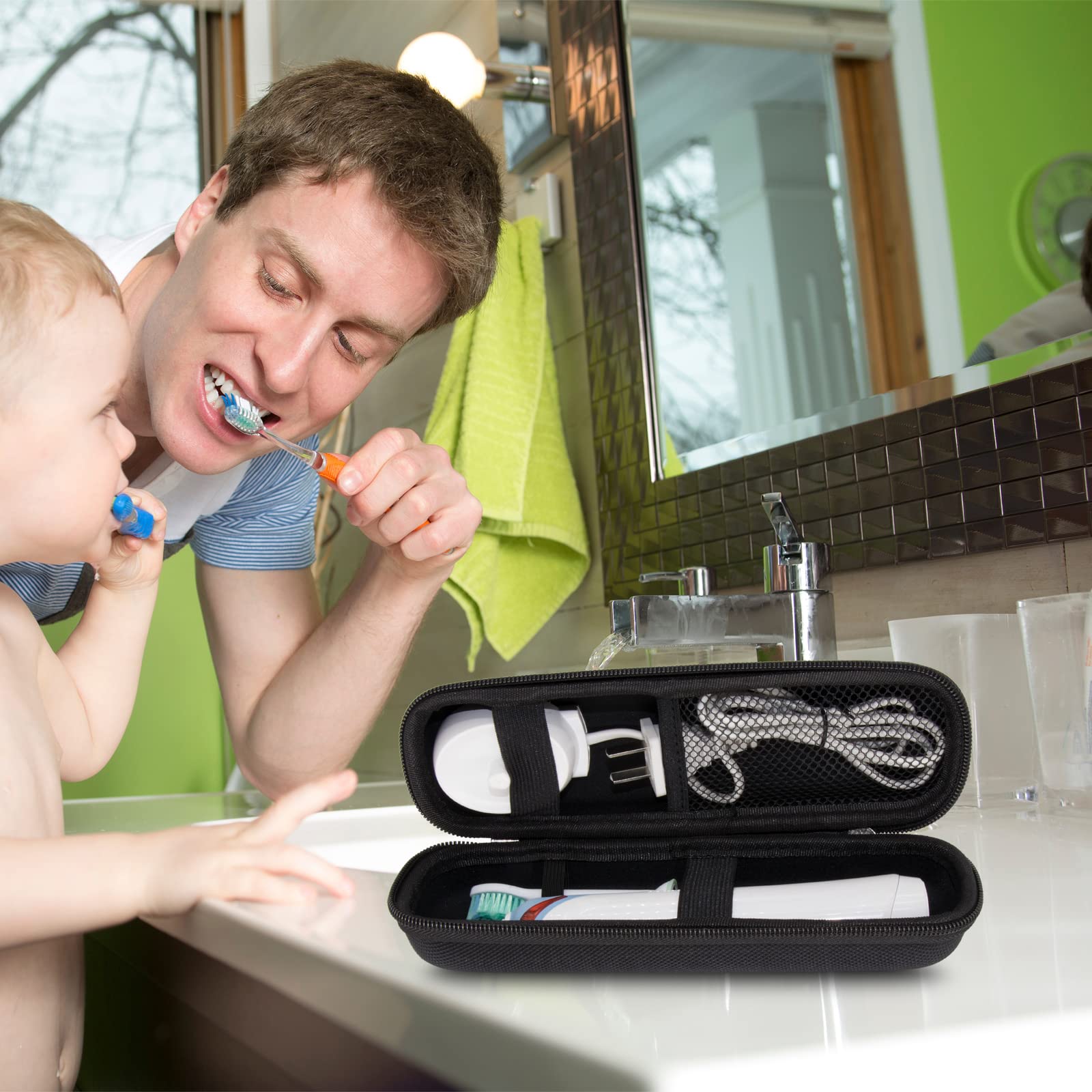 Travel case compatible with Oral-B Pro/Smart/Genius series toothbrushes