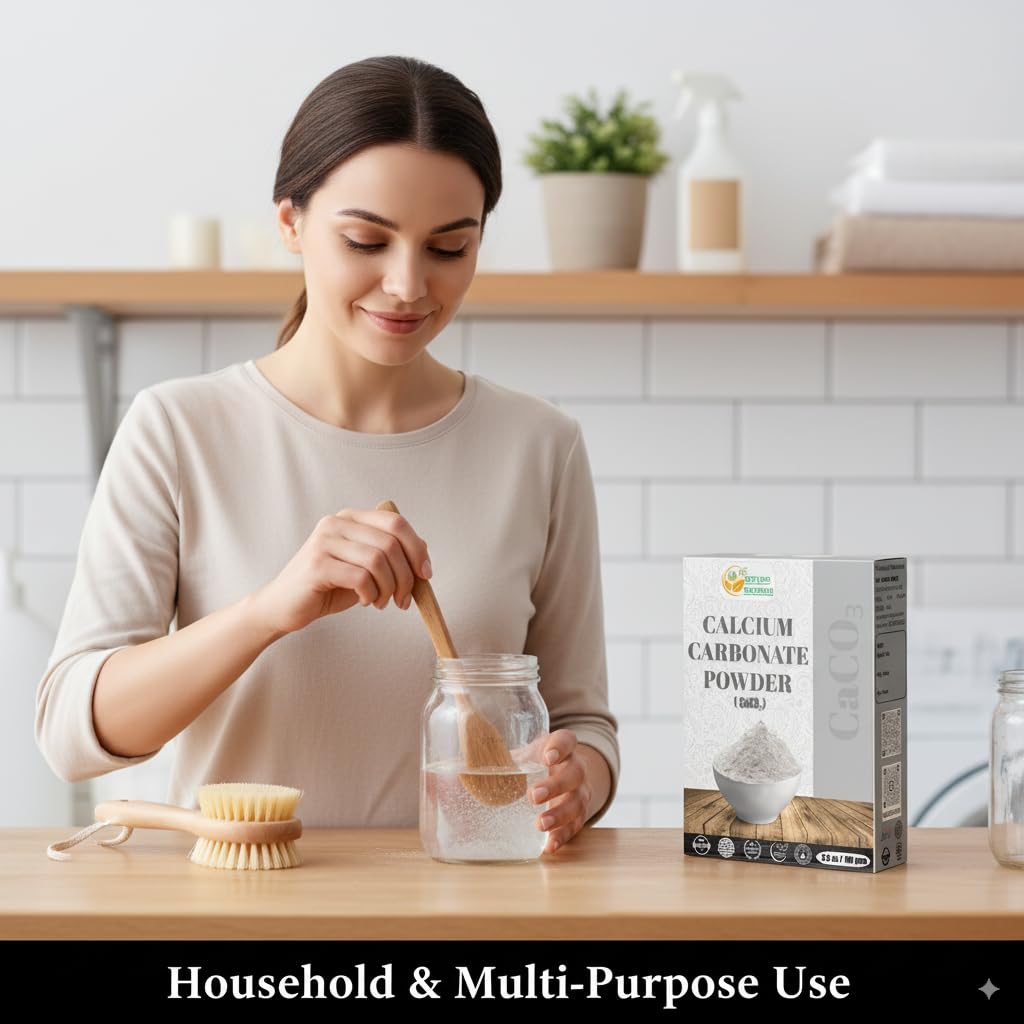 Soil amendment with calcium carbonate powder balancing acidity