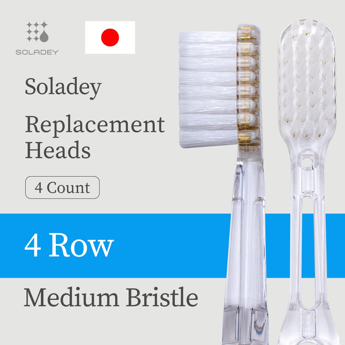Close-up of medium bristle texture on Soladey replacement head