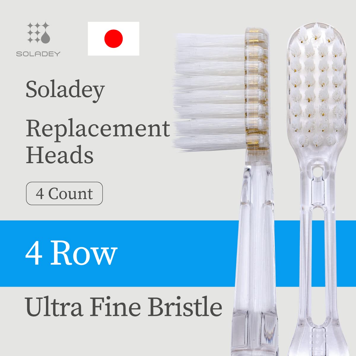 Close-up of Ultra Fine bristles on Soladey replacement head