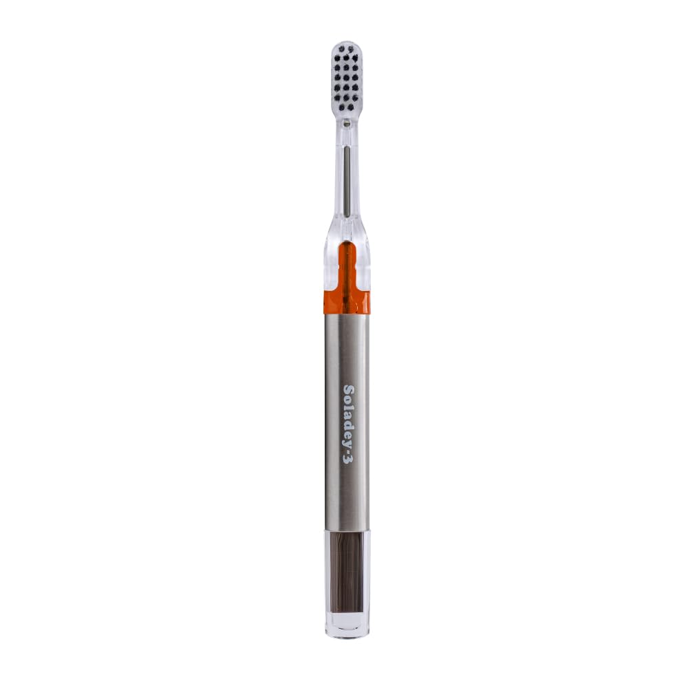 Soladey3 ionic toothbrush with orange 3-row honeycomb bristles
