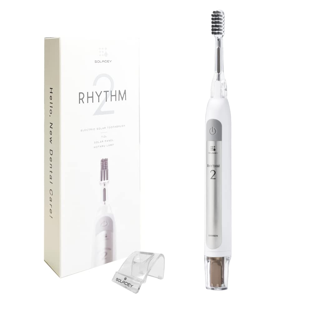 Soladey Rhythm2 Snow White electric toothbrush front view
