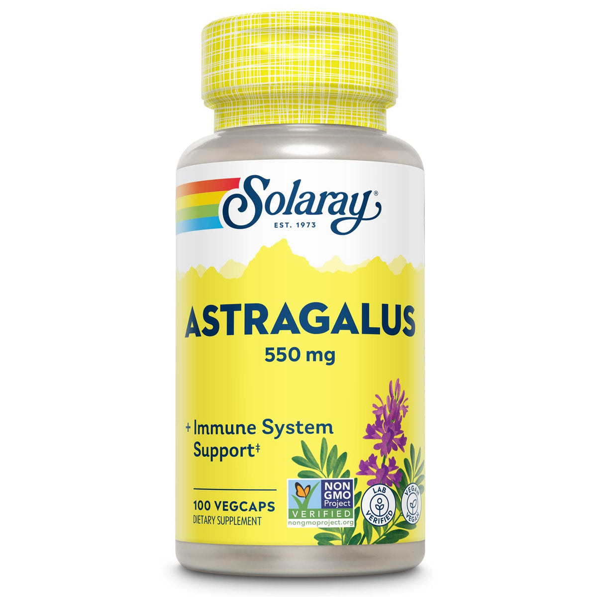 Bottle front of SOLARAY Astragalus Root 550mg