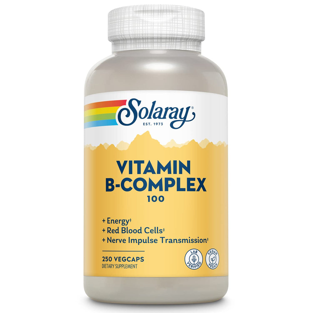 Front view of Solaray B-Complex 100-250 Capsule bottle