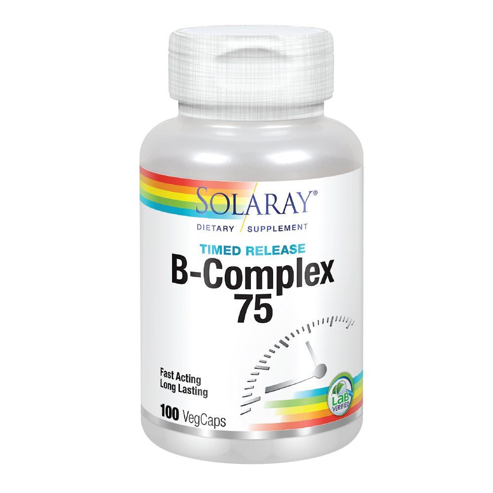 Nutritional information and ingredients for SOLARAY B-Complex 75mg